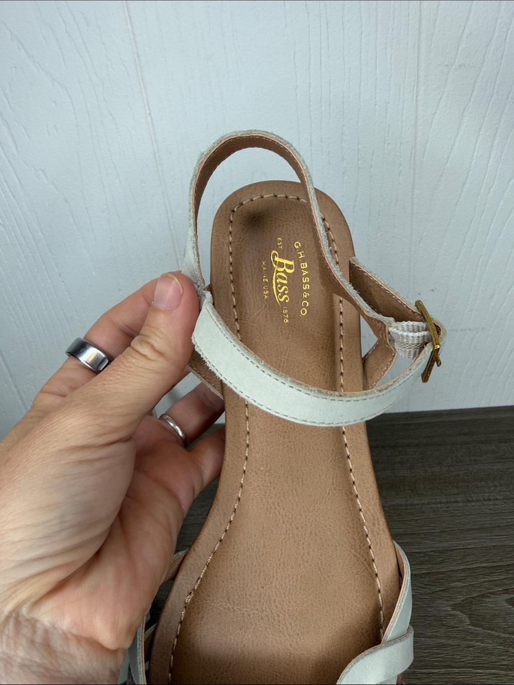G.H. Bass & Co. Clementine White Strappy Sandals 9 - Picture 10 of 12